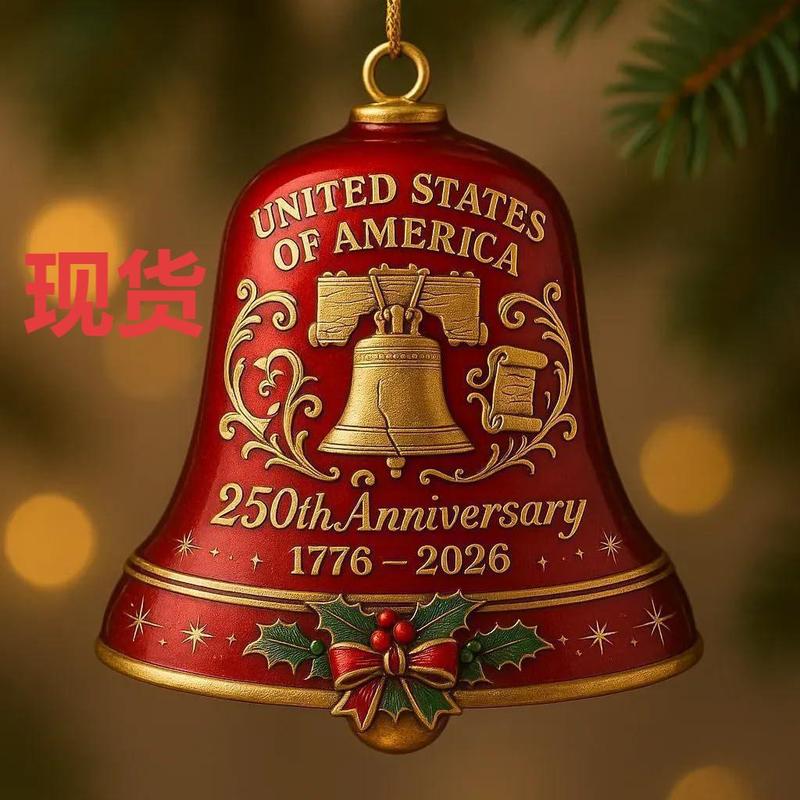 跨境奇趣新款热销U.S. 250th Anniversary Bell Ornament金属铃铛|undefined
