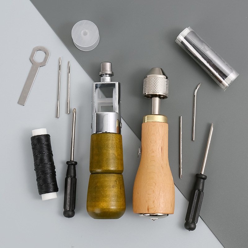 DIY皮雕工具皮革缝纫缝线器 皮革皮艺皮雕塑型器菱斩手缝机穿线器|undefined