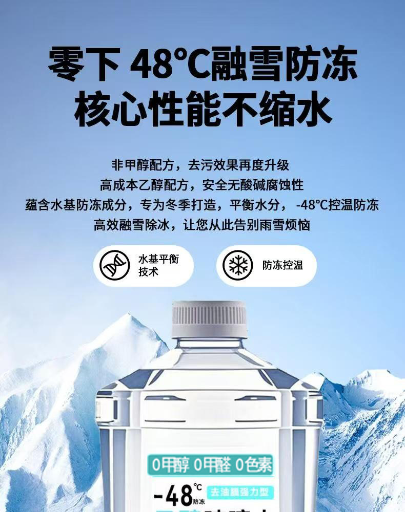 Genuine ethanol windshield washer fluid for car glass, removes dirt and oil film, prevents freezing in winter, suitable for all seasons, for cleaning and maintenance
