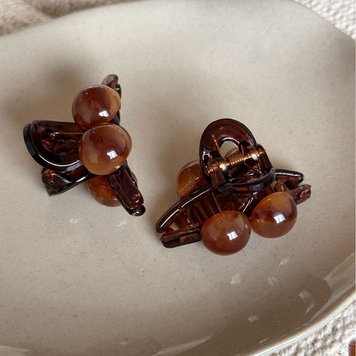 Pinza para el cabello de bola redonda de color ámbar pequeña y linda pinza para el cabello lateral todo fósforo diario pequeña pinza para el cabello accesorios para el cabello femenino