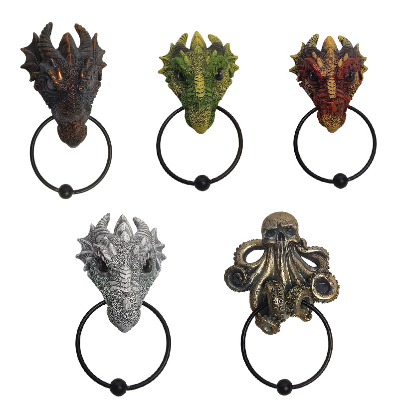 Cross-border new creative cartoon octopus faucet door ring resin decorations wall decoration pendant resin crafts