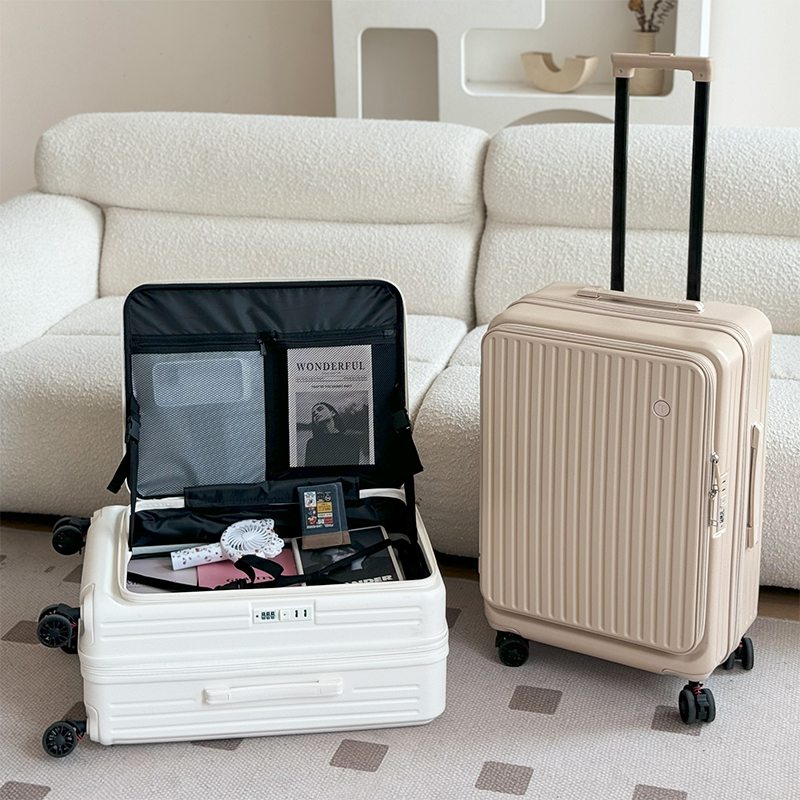 New Side Opening Luggage Large Capacity Expandable Carry On Quiet Travel Suitcase For Men And Women 1/9 Opening_voghion.com