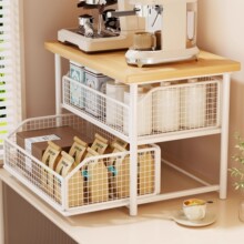 咖啡机置物架台面茶包茶水吧储物架厨房蔬菜水果桌面微波炉置物架