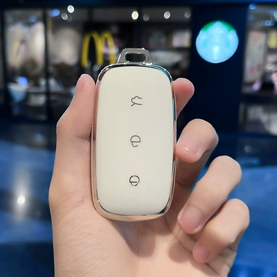 special galaxy l6 simple car — Car key bag - geely-h-smart-3-key-single-shell-white
