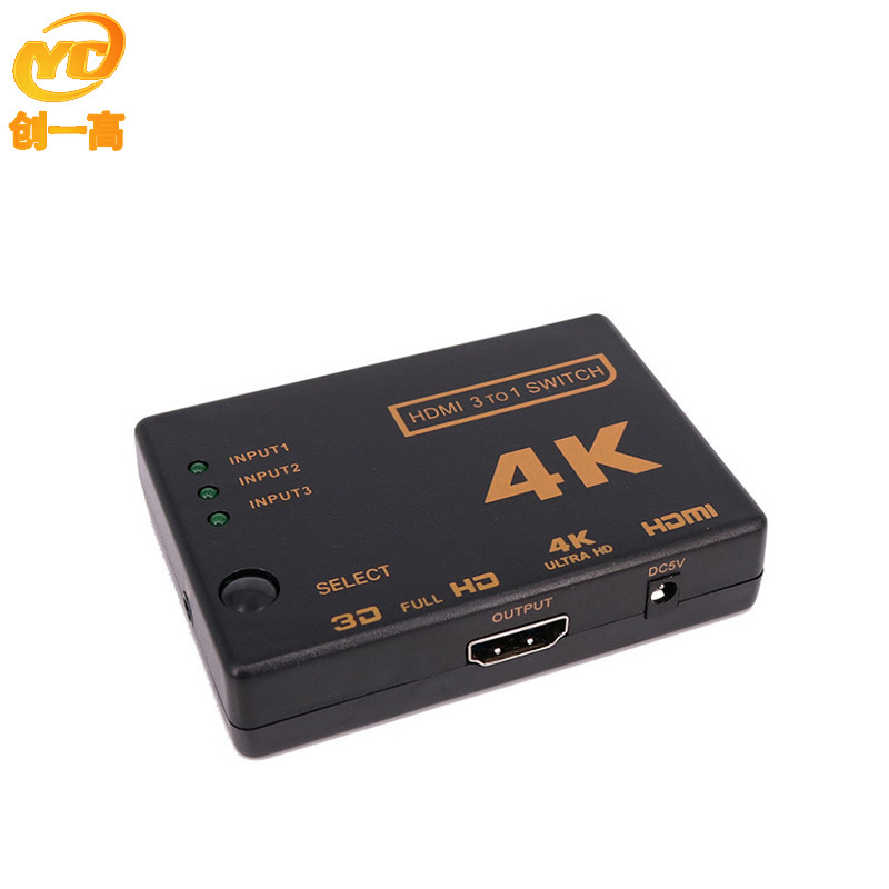 HDMI 4K conmutador de tres interruptores uno HD 3-interruptor 1 incorporado de infrarrojos