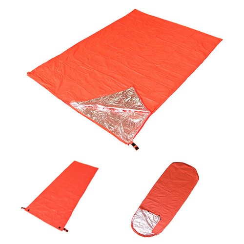 Outdoor hiking camping heat reflective insulation sleeping bag, camping emergency survival blanket, warm and dirt-proof double sleeping bag