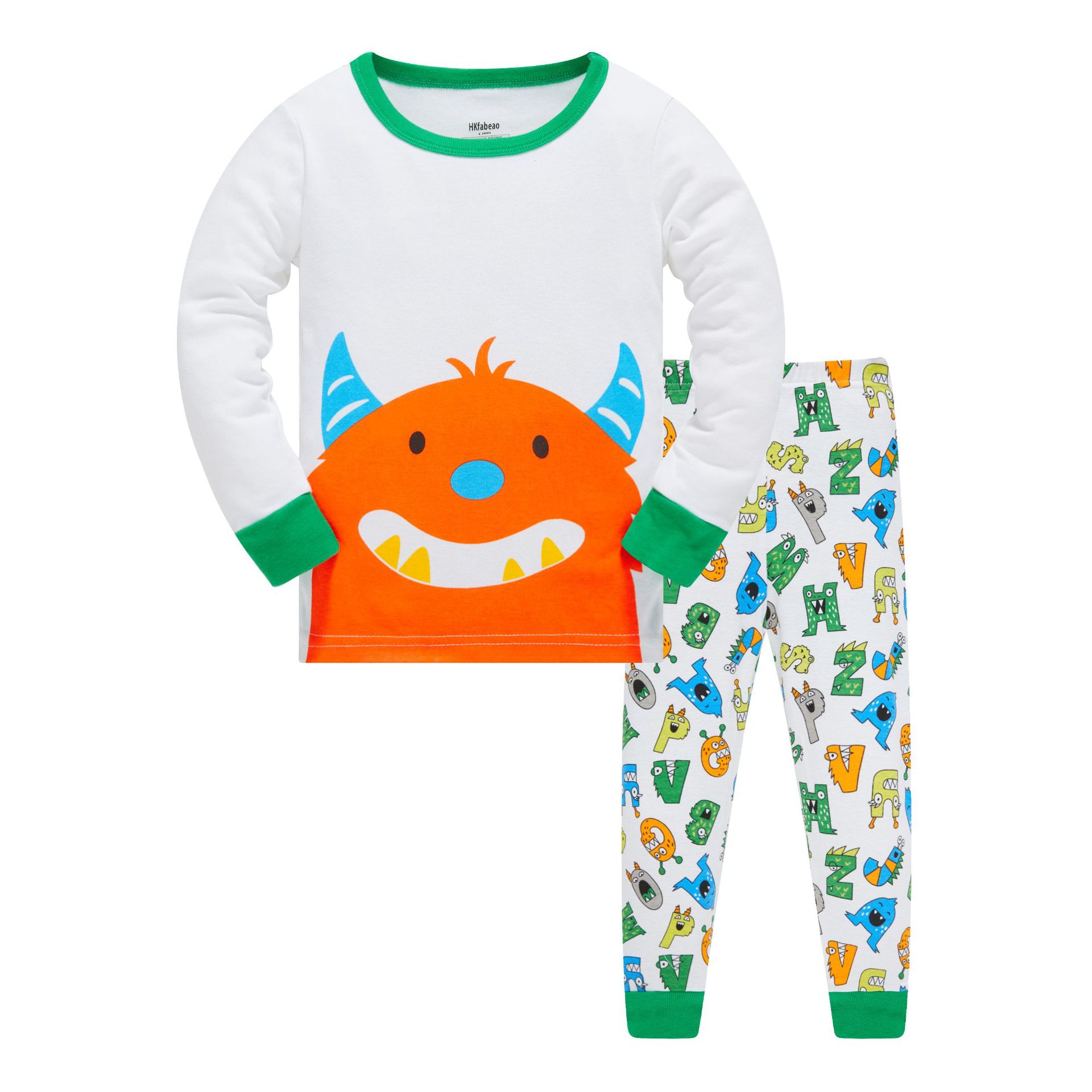 Pijamas para niños baby3-8 pijamas para niños de algodón con rosca de manga larga ropa para el hogar ropa de aire acondicionado entrega de una sola pieza y (mano entera)