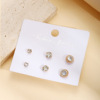 Cute earrings heart-shaped from pearl with letters, jewelry, European style, simple and elegant design, wholesale