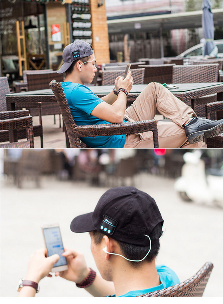 Audio smart Bluetooth headphones, summer sports empty top cap, sun protection and shade cap, men's and women's tennis and baseball caps Item Picture