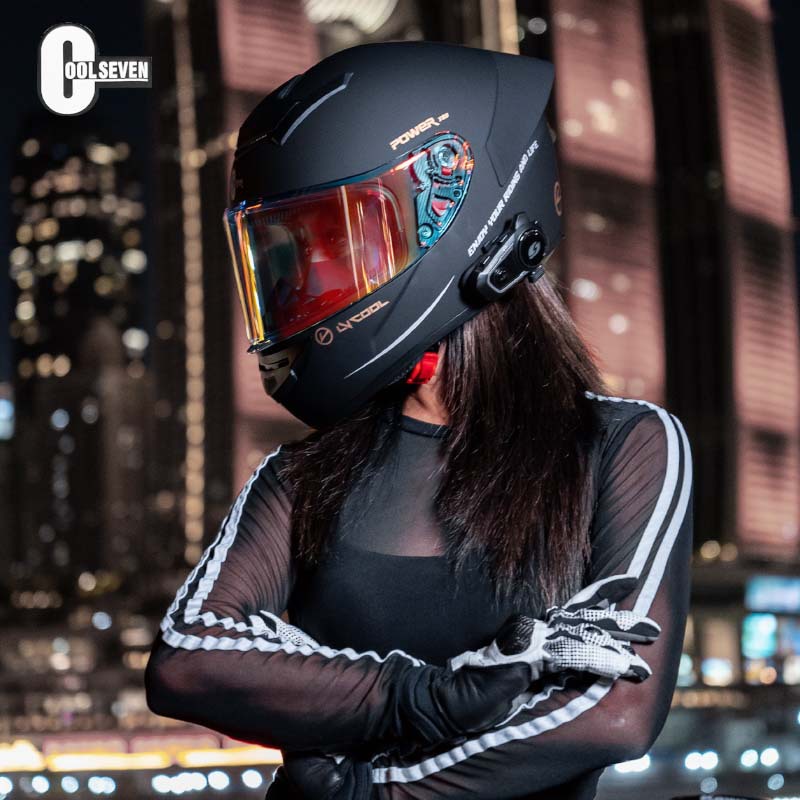 Cascos de motocicleta para hombres y mujeres Cascos completos de cola caballero Bluetooth Locomotora para hombres y mujeres Cascos de seguridad para motocicletas eléctricas de invierno