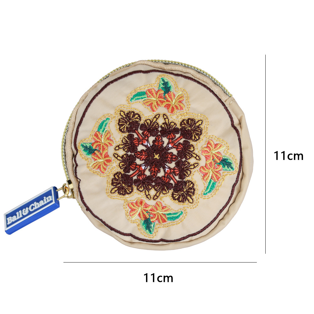夏の新しい刺繍入りコインポータブル小型バッグ多用途カジュアルデイリー防水収納キーヘッドフォンハンドバッグ