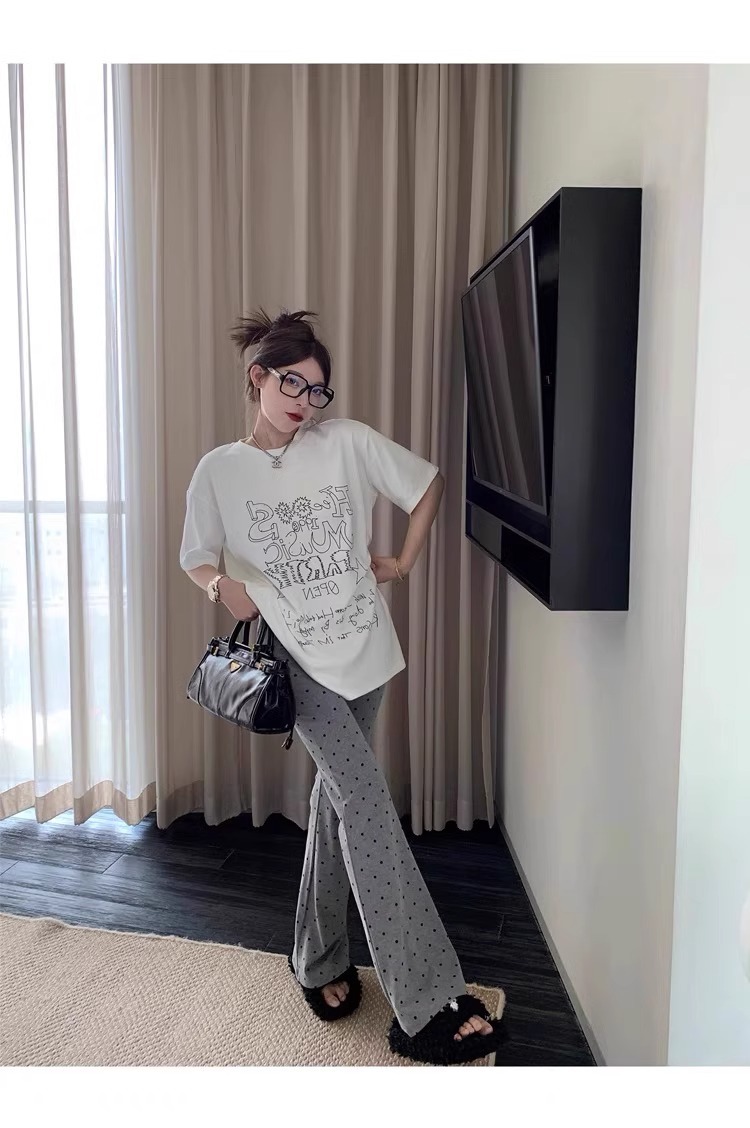 Legging de grossesse polaire à pois taille haute gainante_voghion.com