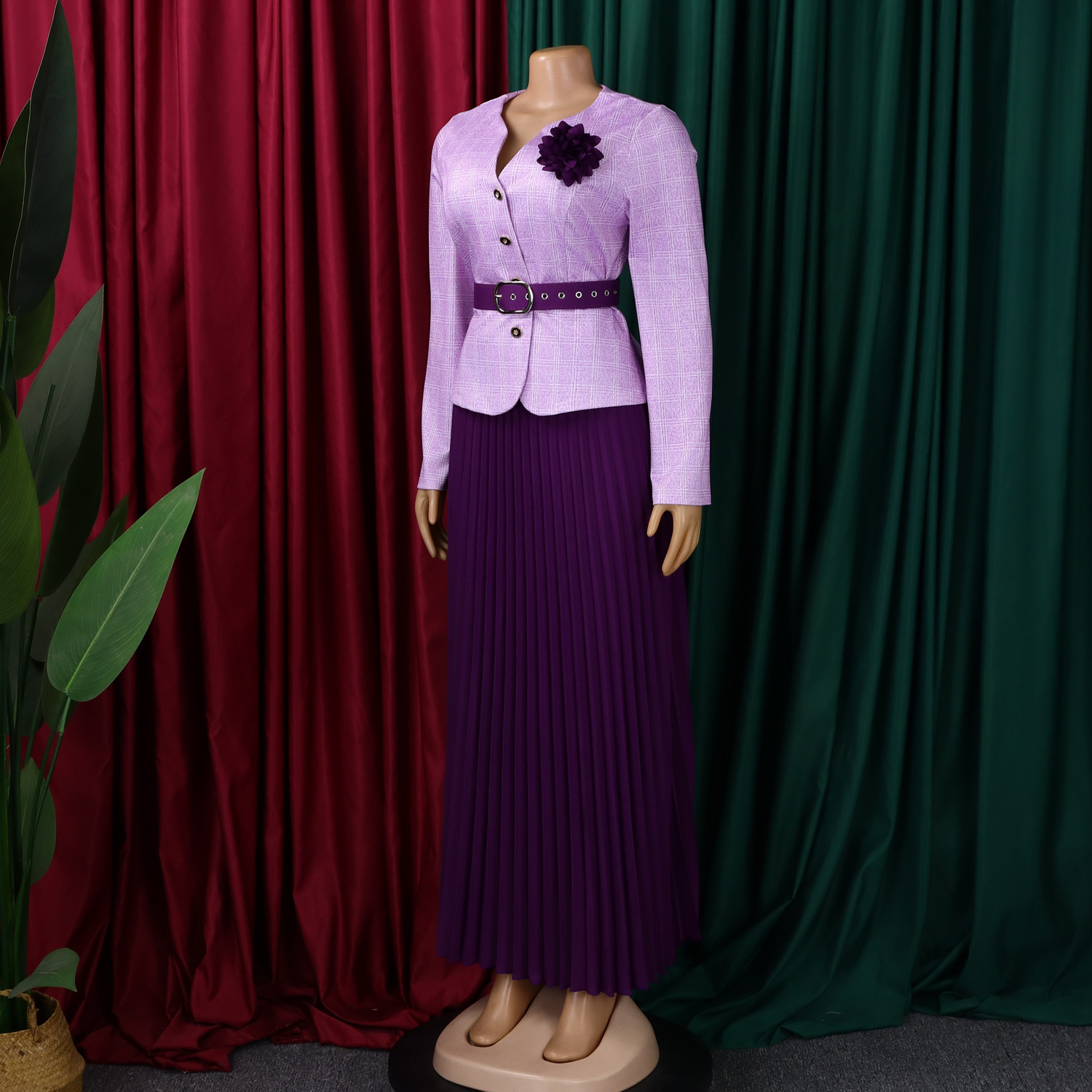C8646 Foreign Trade Women's Clothing Cross-Border Autumn Winter New European American Fashion Elegant Coat And Skirt Set_ecoleips.com