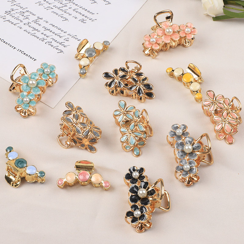 chic复古气质百搭花朵抓夹韩国网红夹子头饰发卡ins少女可爱发抓