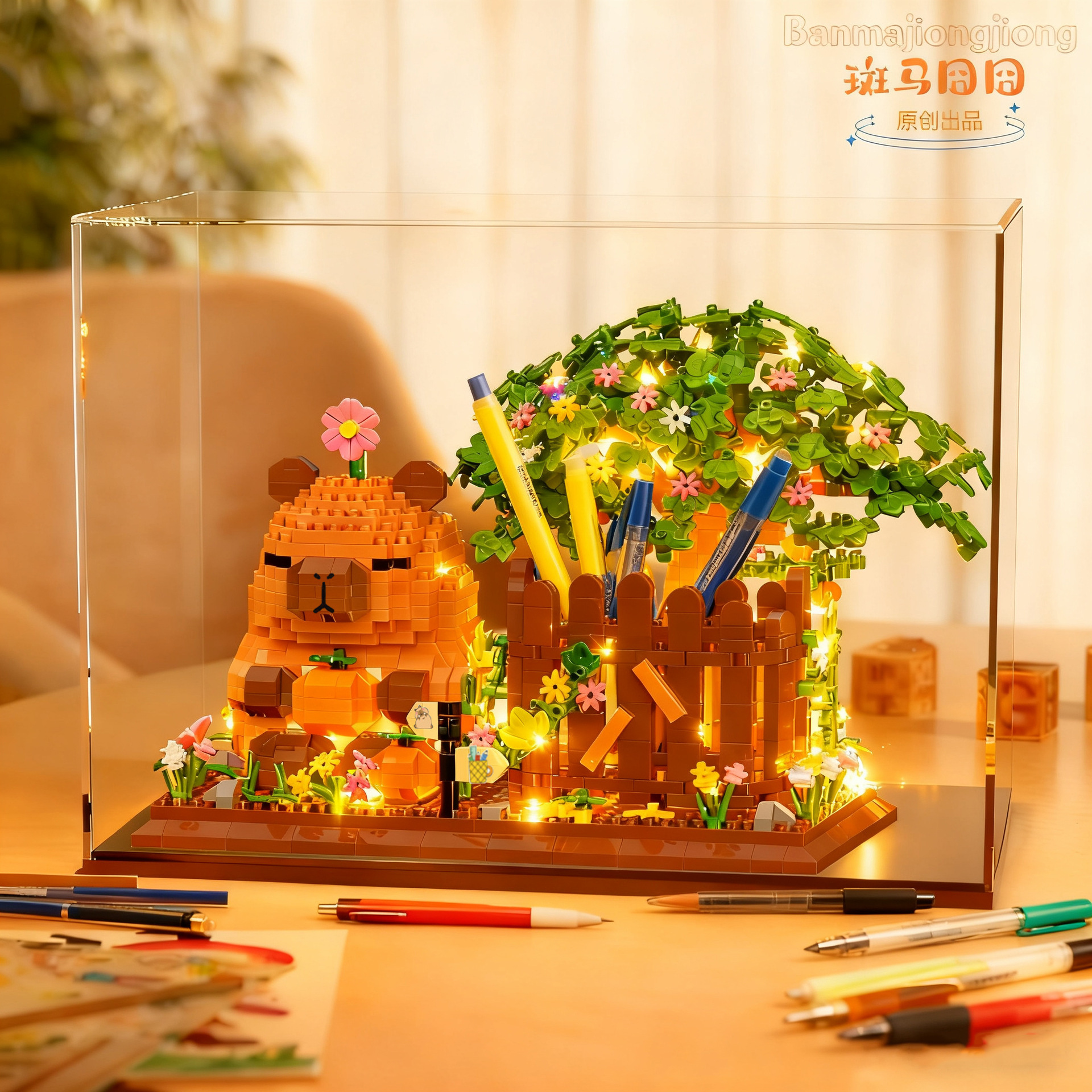 Compatible con Lego National Treasure Giant Panda Flower Flower Menglan Doll Rompecabezas Bloques de construcción Regalos Juguetes Adornos al por mayor