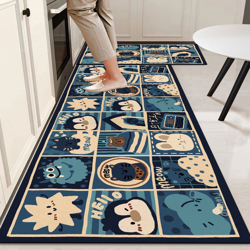 Alfombra de dibujos animados para las cuatro estaciones, lavable a máquina, alfombra de cocina, alfombra de baño, alfombra de entrada, alfombra resistente a las manchas, alfombra de entrada, alfombra para puerta, transfronteriza