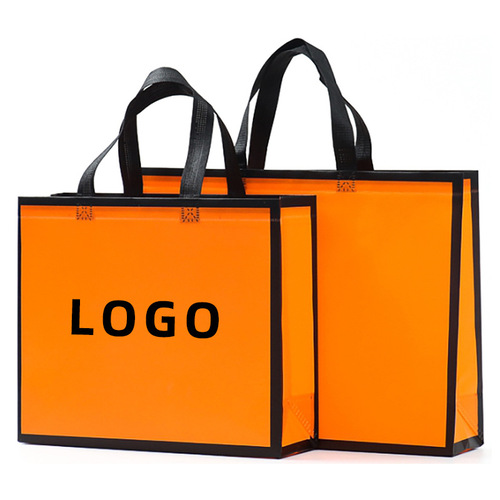 Non-woven bag promotional logo large coated clothing store shopping bag advertising thickened shopping tote bag