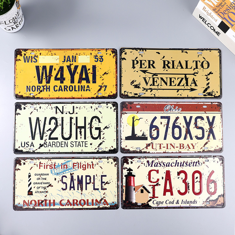 厂家供应腐蚀工艺美式复古怀旧标牌咖啡厅酒吧个性墙壁数字牌