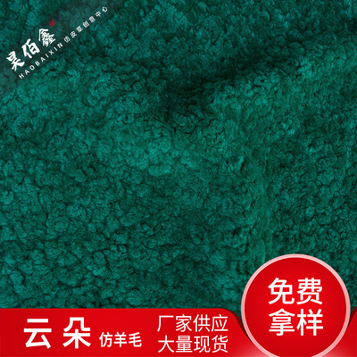 昊佰鑫毛绒皮毛一体刷花压花仿羊毛秋冬女装仿皮草面料羊羔毛云朵|ru