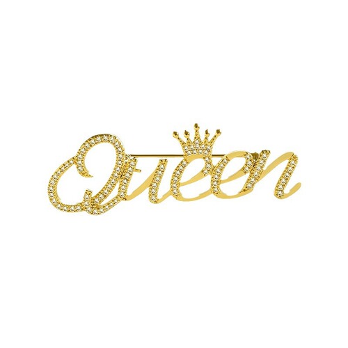 Crown Queen Letter Minimalist Pin for Women, Cute Japanese Ins Style Collar Pin, Anti-Slip Accessory