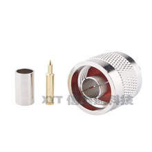 同轴射频接头 N-JC-3公头  N公50-3 接RG58 RG142  LMR195线 铜