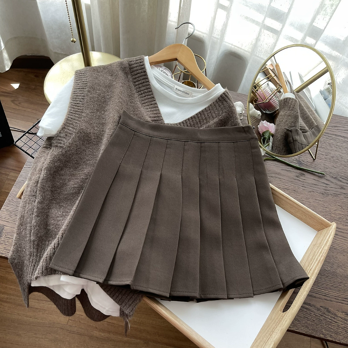 Может быть соль может быть сладким дер Колледж Стиль горячие девушки показывают ноги длинные Пригородные обложки студентов плиссированные юбки половинной длины юбки