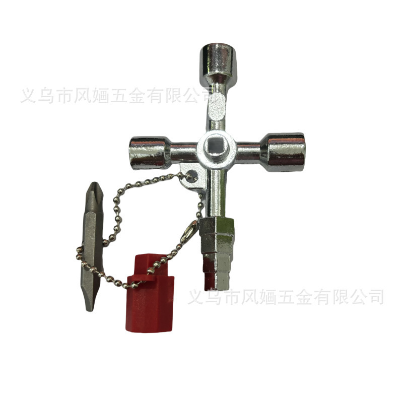 电控柜车电梯十字钥匙扳手水表阀门钥匙内三角扳手五金工具四合一|undefined