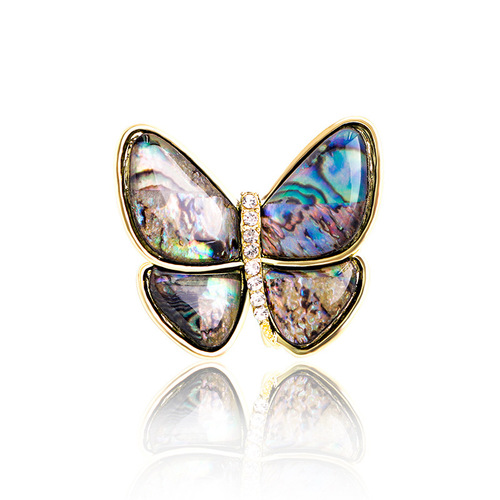 Butterfly brooch for women, anti-exposure imitation abalone shell rhinestone brooch, cheongsam accessories, high-end butterfly corsage