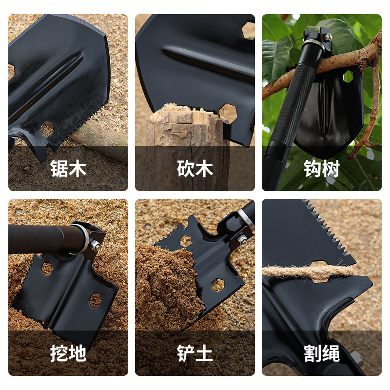 戸外兵シャベルマンガン鋼野外釣り掘削シャベルシャベル多機能兵シャベルキャンプ車載ツールシャベル