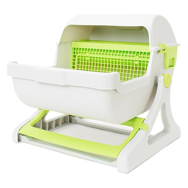 Caja de Arena para Gatos Semiautomática sin Necesidad de Recoger, Venta Directa de Fábrica, Baño Grande para Gatos, Apta para Todas las Estaciones, Baño Semicerrado para Mascotas
