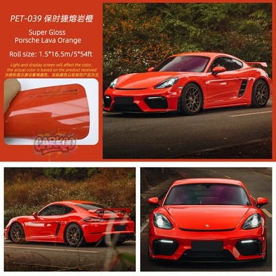 Auto Color Change Film: and Retail Original Car Paint Gt - porsche-lava-orange-151m-only-suitable-for-one-side-of-the-front-door