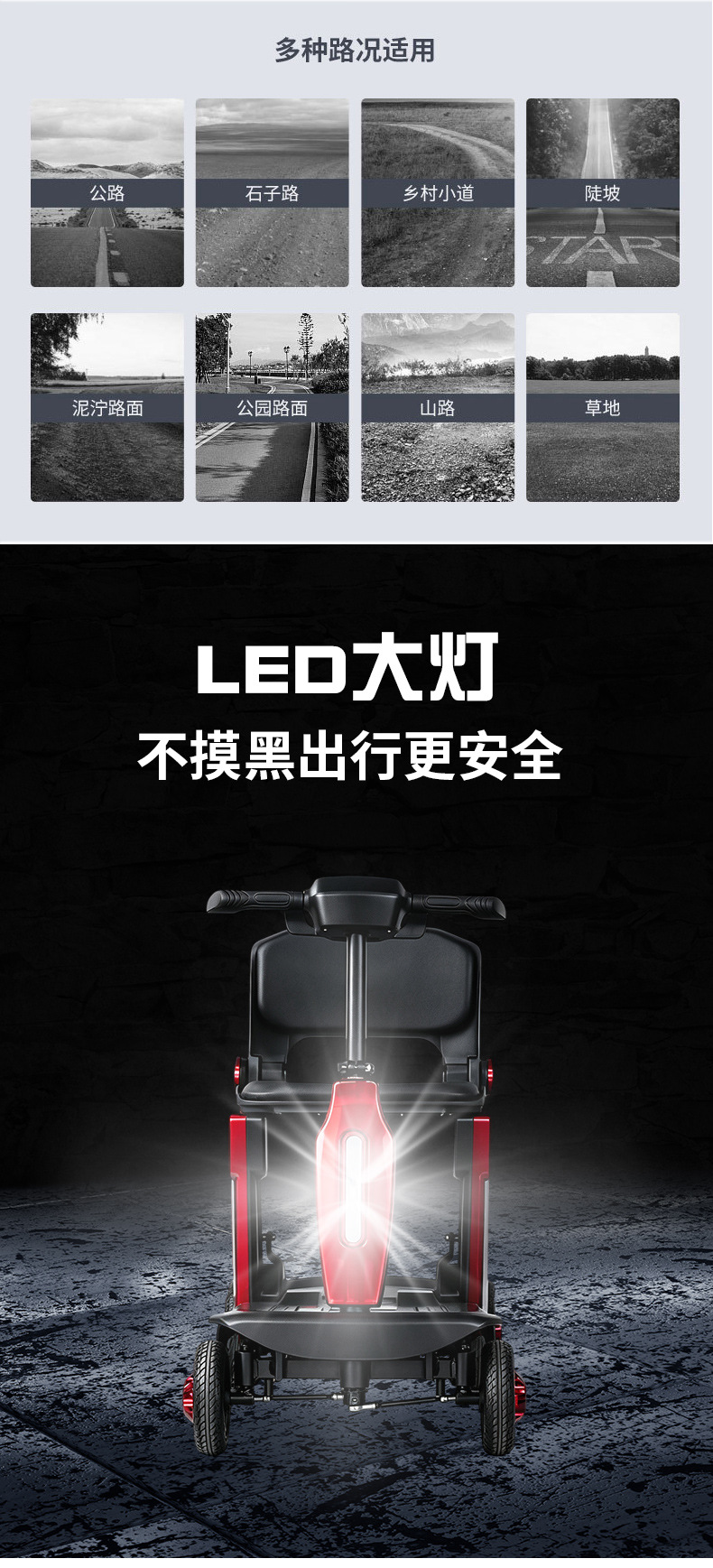 Directly supplied by the manufacturer: four-wheel electric scooters for the elderly, adult and disabled four-wheel mobility scooters with lithium batteries