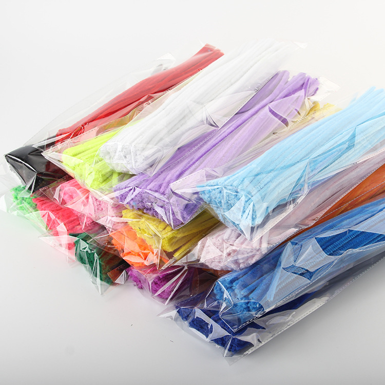 6mm Twisty Ties DIY Children's Handmade Bouquet Art Material Kit Colorful Fuzzy Sticks Individually Packaged