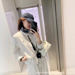 RL拉夫【老干部夹克】Polo小马牛仔夹克青花撞色翻领拉链外套女