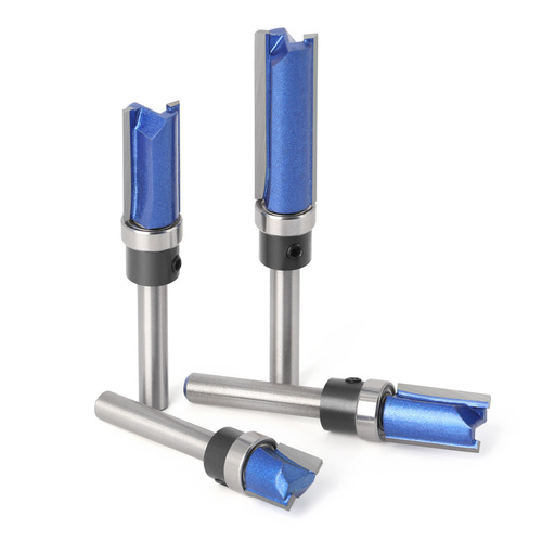 Slotting Straight Knife Woodworking Milling Cutter Engraving Machine Edging Machine 1/4 Handle 6 Handle Bearing Straight Knife Molded Edge Knife 