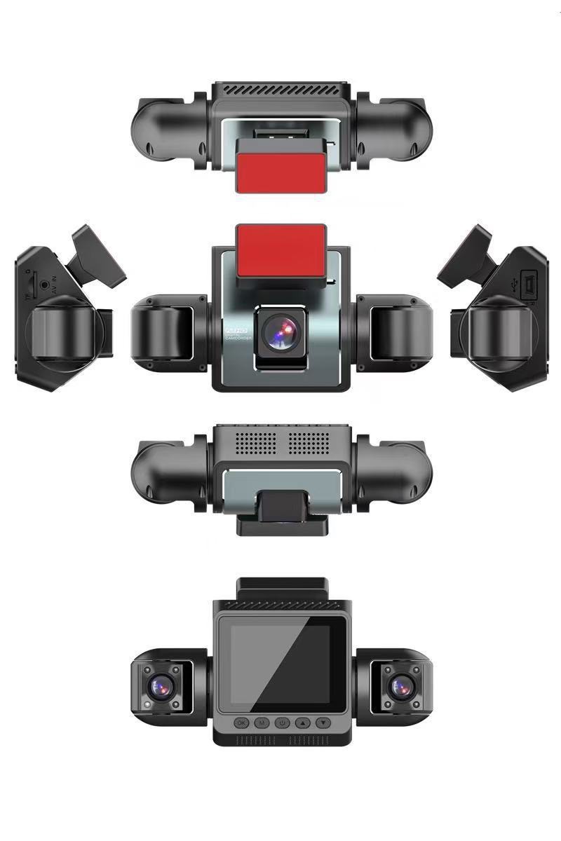 Cross-Border New Model Four-Lens Dash Cam That Records Both Inside and Outside the Car, with High-Definition Night Vision and Wide-Angle Reversing Images