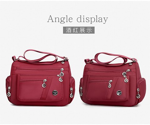 New multi-layered nylon bag, casual single-shoulder crossbody bag, trendy women's crossbody bag, cross-border one-piece delivery worldwide undefined