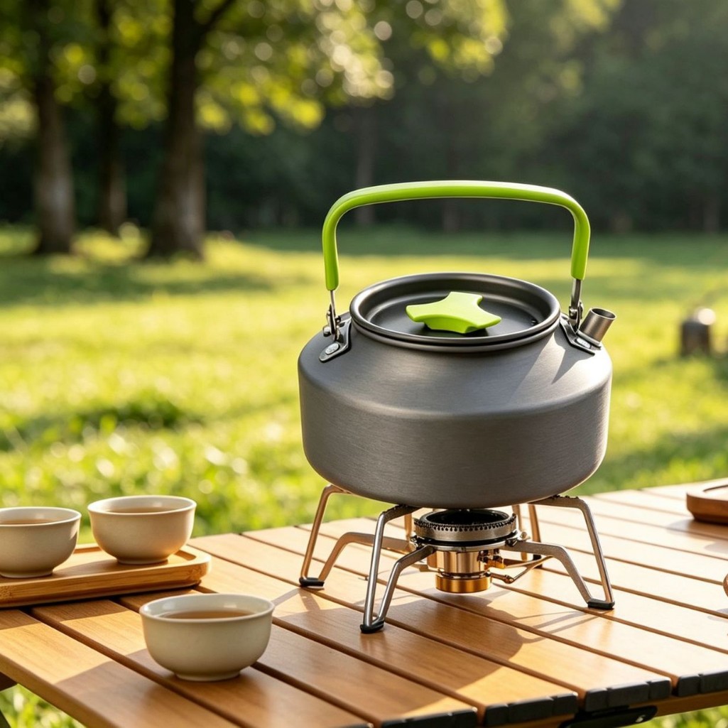 1.1L Outdoor Camping Style Water Kettle Hard Aluminum Alloy Teapot Camping Style Pot Set Combination Camping Style Coffee Pot