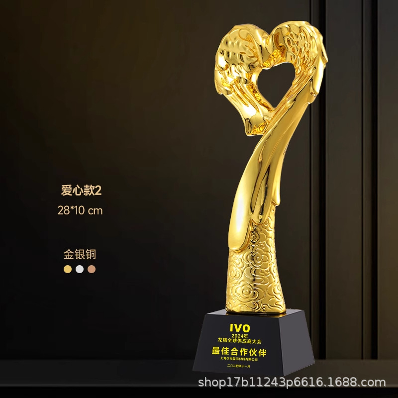 Reunión anual creativa de trofeos de resina oro, plata, bronce, estrella de cristal, competencia de baloncesto, conmemoración creativa del excelente personal