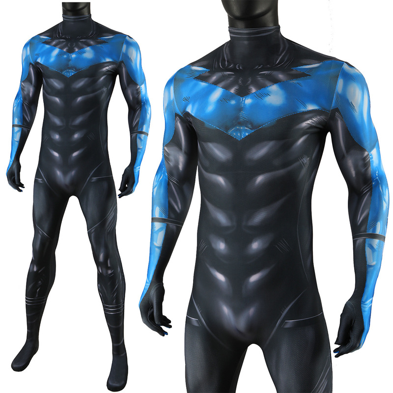 DCバットマン沈黙夜翼青版cos連体服ハロウィーン舞台服コスプレレオタード|undefined
