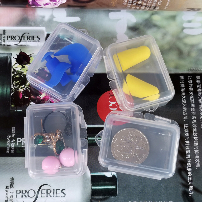 T Factory Transparent Plastic Rectangular Small Square Box Swimming Silicone Earplug Box Jewelry Storage Box Printable LOGO T Factory Transparent Plastic Rectangular Small Square Box Swimming Silicone Earplug Box Jewelry Storage Box Printable LOGO
