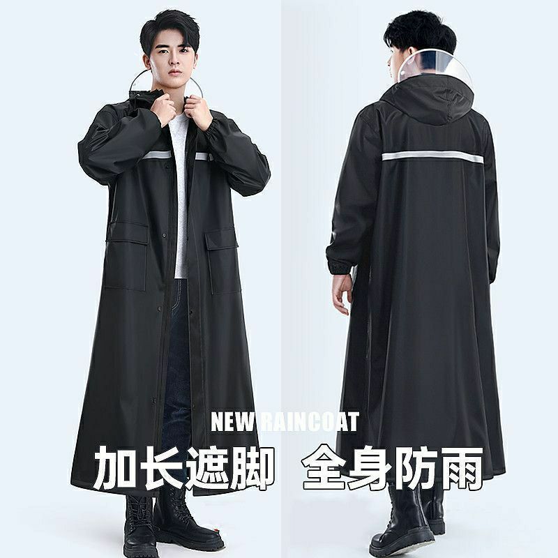 Windbreaker-Style Raincoat with Double Pockets, Full-Body Windproof and Rainproof Raincoat for Men and Women, Suitable for Delivery Workers, Medium-Length Raincoat Windbreaker-Style Raincoat with Double Pockets, Full-Body Windproof and Rainproof Raincoat for Men and Women, Suitable for Delivery Workers, Medium-Length Raincoat