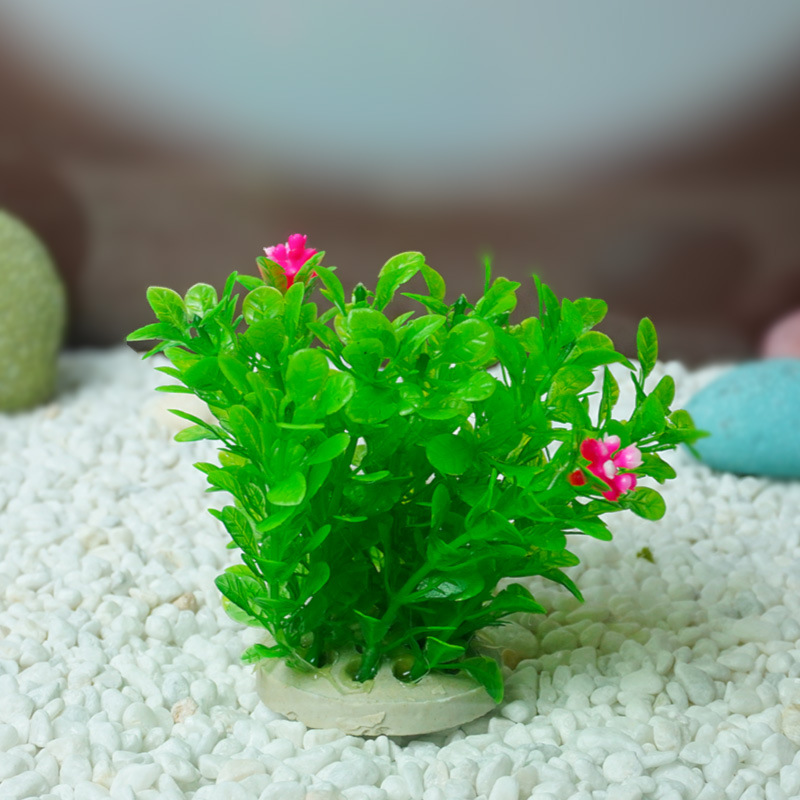 Pecera Simulación Flores Decoración de paisajismo Flores Flores Hierba Plástico Flor Falsa Agua Hierba Acuario Decoración