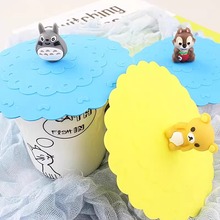 食品级卡通硅胶杯盖定制PVC滴胶马克杯水杯咖啡杯硅胶盖公仔订制