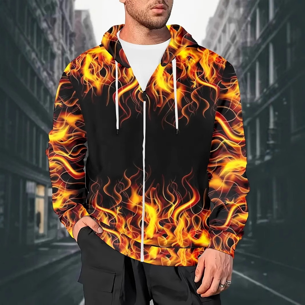 Comercio exterior nueva impresión 3D moda personalidad creativa hombre con capucha esqueleto chaqueta de suéter casual MF08