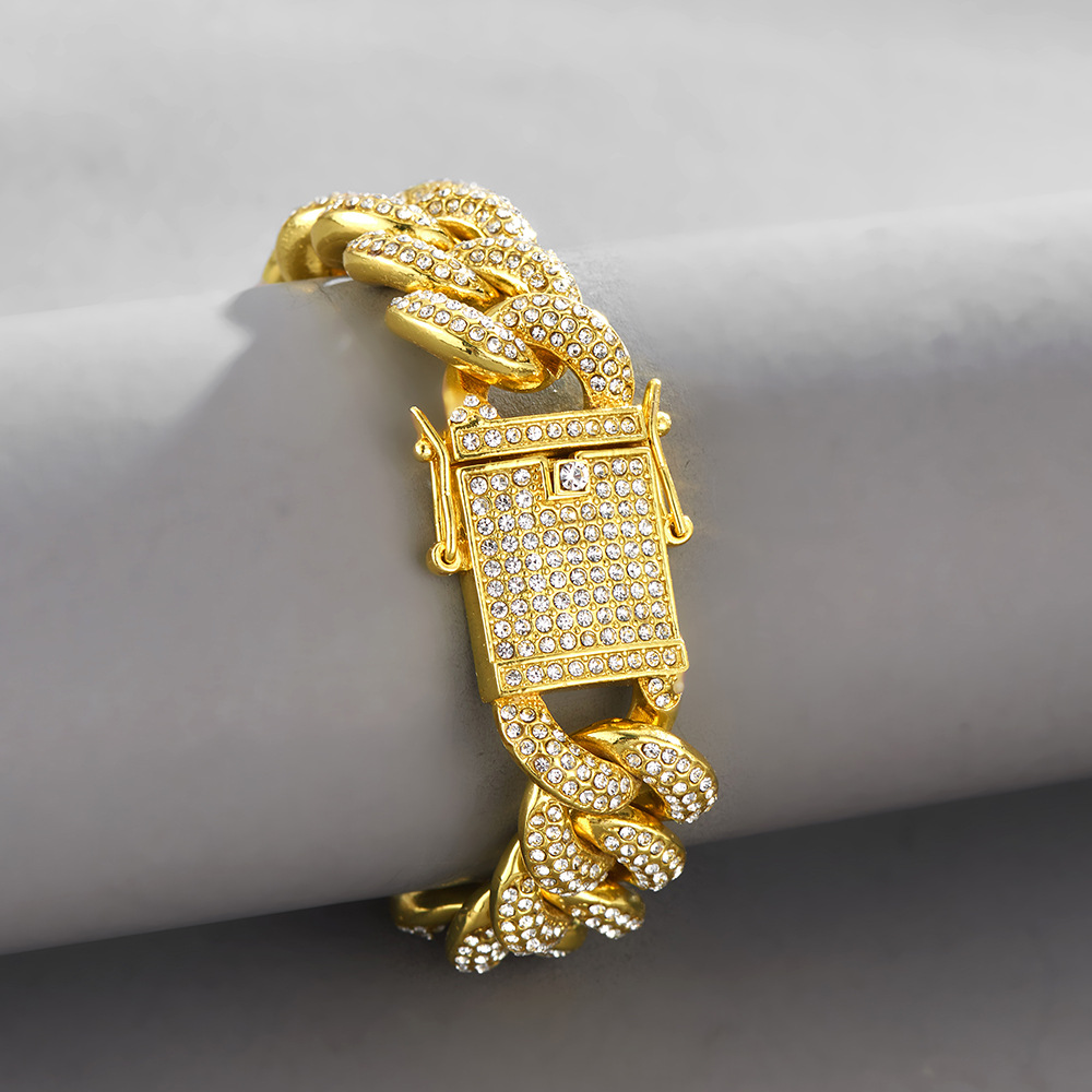 European hipster fashion hip-hop punk diamonds gold silver chain