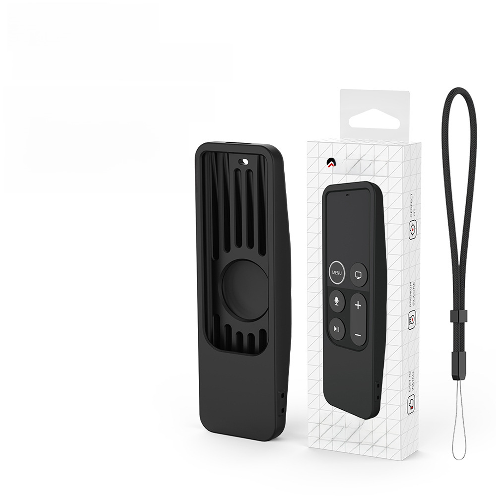 適用Apple TV遙控器硅膠保護套AirTag卡槽二合一防丟雙保險收納套