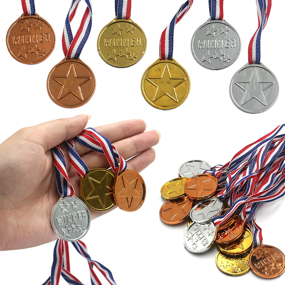 Пятиконечная звездная медаль Золото, серебро, бронза, трехцветная звезда с гальванической подвеской