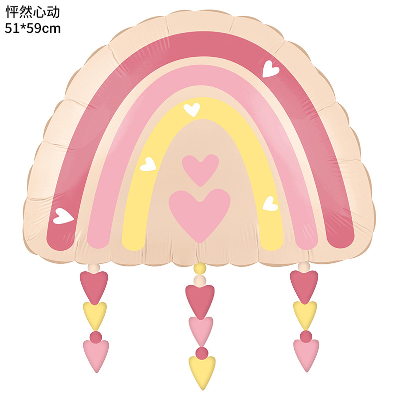 Decoración de San Valentín de Amazon, globo en forma de corazón, oso de dibujos animados, corazón de amor unido, globo de San Valentín, globo de aluminio