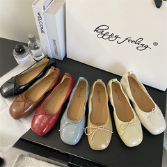 happyfeeling奶奶鞋淺口平底單鞋小紅鞋婚鞋女鞋軟底芭蕾鞋小香風